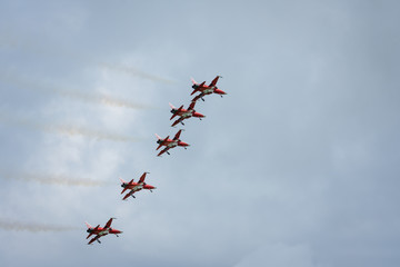 Patroi Suisse in formation at an airshow