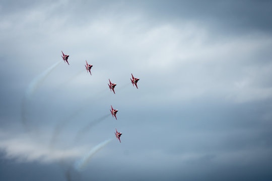 Patroi Suisse in formation at an airshow