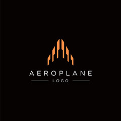 Abstract and bold logo design of letter A and Aeroplane with clear background - EPS10 - Vector.
