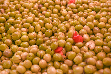 pickled olives closeup