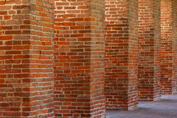 colonnade with brick at Sabbioneta