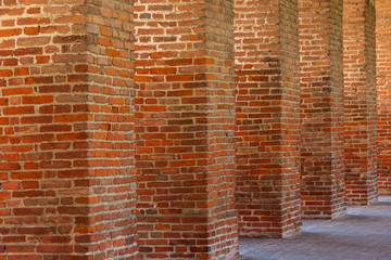 colonnade with brick at Sabbioneta