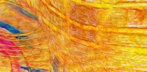 Abstract contemporary background. Watercolor texture pattern. Oil painting style. Stock. Digital design impressionism artwork. Hand drawn artistic. Art for sale. Warm colors. Paper or canvas print.