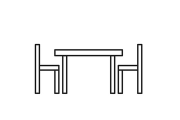Table and chair line icon vector