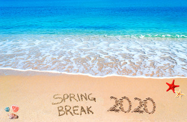 Spring break 2020 on the sand of a beach