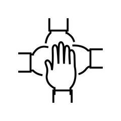 Teamwork agreement line icon, concept sign, outline vector illustration, linear symbol.
