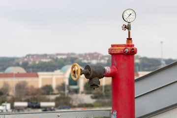 Red Fire Hydrant Emergency 911 Water Valve