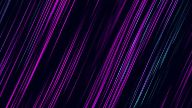 Neon abstract rain background. Violet, red and blue lines on black.