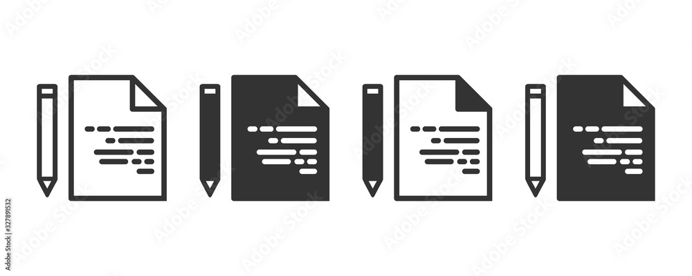 Poster Agreement icons in four different versions in a flat design