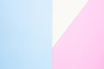 Obraz premium Blue, yellow and pink color pastel paper for background 