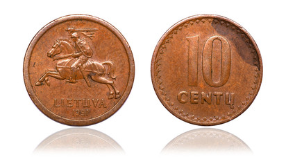 Coin 10 cents. Republic of Lithuania