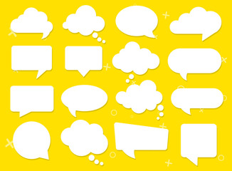 Vector speech clouds chat bubble icon. Vector illustration