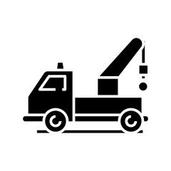 Fototapeta na wymiar Mechanical loader black icon, concept illustration, vector flat symbol, glyph sign.