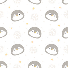 Penguin seamless pattern background