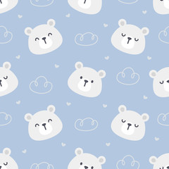 Polar bear seamless pattern background