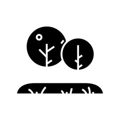 Outside forest black icon, concept illustration, vector flat symbol, glyph sign.