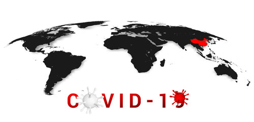 Coronavirus Covid-19, 2019-nKoV. Illustration of virus. World pandemic concept. Vector illustration