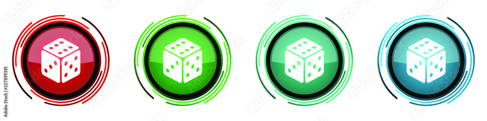 Fototapete game round glossy vector icons, set of buttons for webdesign, internet and mobile phone applications