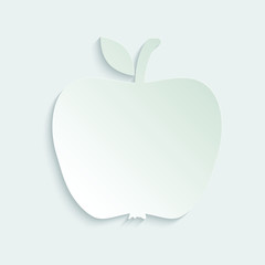 paper apple icon. vector black apple symbol