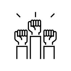 Obraz premium Team decition line icon, concept sign, outline vector illustration, linear symbol.