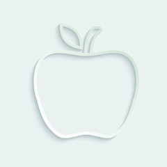 paper apple icon. vector black apple symbol