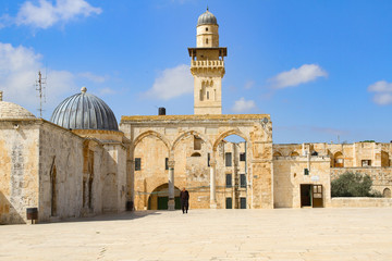 The El-Marwani mosque in Jerusalem, Israel. The Temple Mount. The main landmark of Jerusalem. 