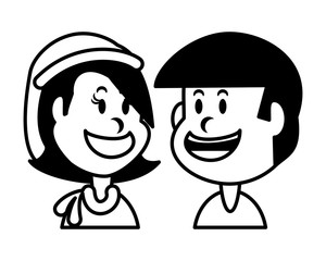 children smiling on white background