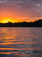 Sunrise on the Cuiaba River near Porto Jofre in Brazil.