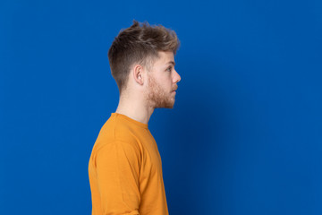 Attractive young guy with a yellow T-shirt