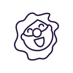 cartoon woman with clown nose, flat style icon