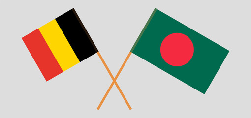 Crossed flags of Bangladesh and Belgium