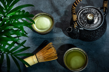 Obraz premium Green Matcha Tea Drinking Ceremony