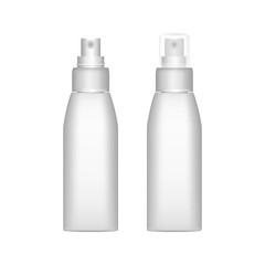 Realistic 3d spray bottle mockup isolated on white background