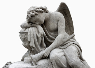 Fototapeta na wymiar A lonely wounded angel. Death and war