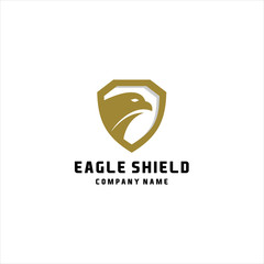 Security shield eagle logo design template vector,   template Negative space style. Legal Lawyer Security Guard Protection Defense Logotype concept icon. 