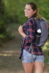 rear view of female backpacker © auremar