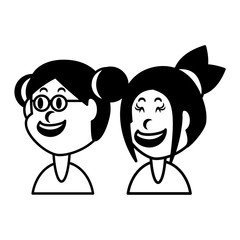 cute girls smiling on white background