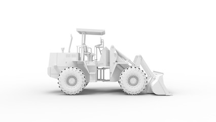 3D rendering of a shovel machine excavator isolated on white background
