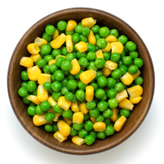 Green peas and sweetcorn