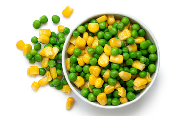 Green peas and sweetcorn
