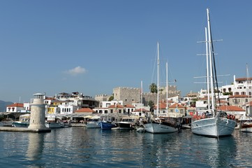 View of the city of Marmaris from the sea. Turkey