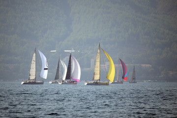 Yachts in the bay near the Turkish city of Marmaris