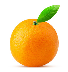 Fresh mandarin with green leaf
