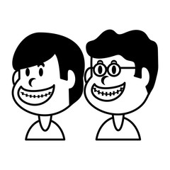 boys smiling on white background