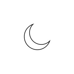 Half moon icon. Sleeping symbol. Night sign. Logo design element