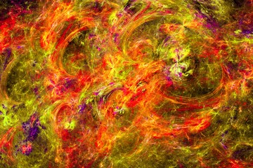 Mysterious universe fractal colorful pattern. Abstract background, theme fractal shapes, lines, and rays. Suitable for wallpapers and posters, web, cards, etc.