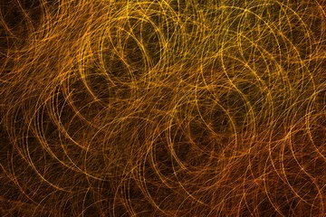 Chaotic golden fractal pattern. Abstract background, fractal lines and waves theme elements. Good for print or as a pattern for design of posters, cards, invitations or websites