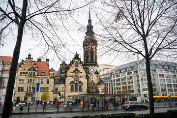 Evangelical Reformed Church (Evangelisch Reformierte Kirche) in Leipzig, Germany. November 2019