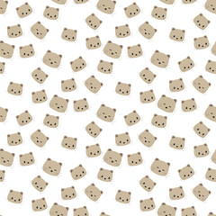 Cute panda face. Seamless wallpaper. Cartoon vector. Flat style