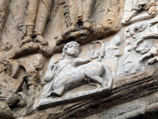 Centauro en la fachada de la catedral de Santiago de Compostela , Galicia, España